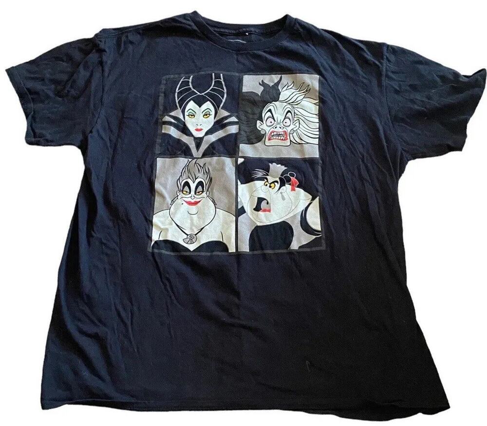 Disney Villains Tee Shirt Women Xl Halloween Evil Ursula Cruella Malificent T